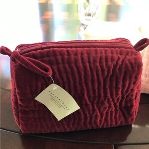 Pottery barn Channel Quilted Velvet Cosmetic Bag